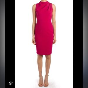 Black Halo Corrine high neck sheath dress (raspberry pink, size 4)